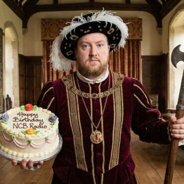 Henry VIII with a birthday cake and an axe - for this was the day he had his wife beheaded. (Picture: Gemini AI)