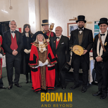Cllr Liz Ahearn, mayor of Bodmin pictured with the mayoral party and the Bodmin Wassail. (Picture: NCB Radio)